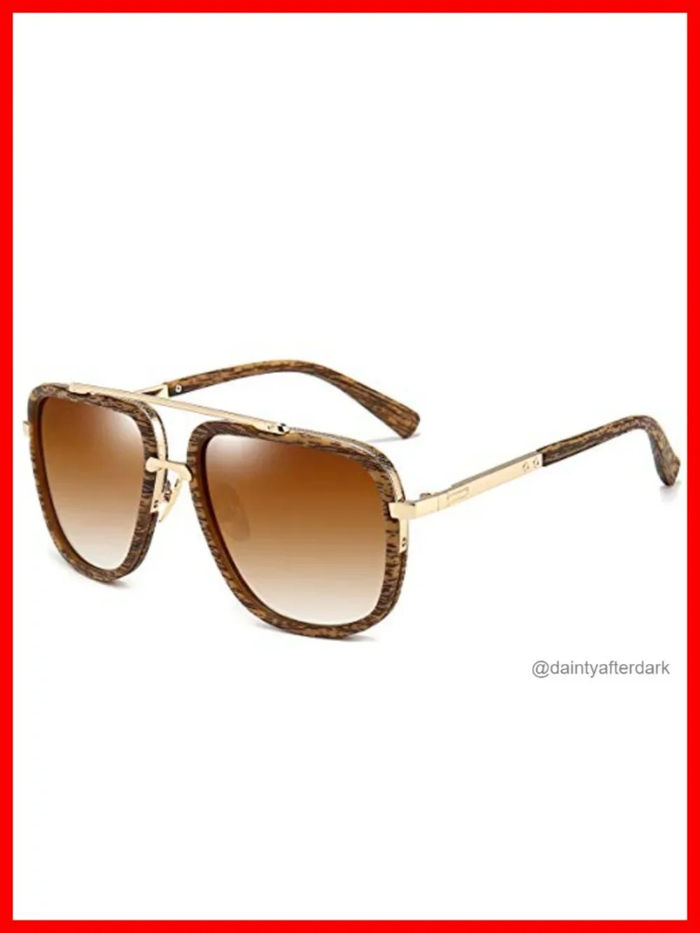 Oversized Square Aviator Sunglasses for Men HD UV400 Metal Frame Retro Shades